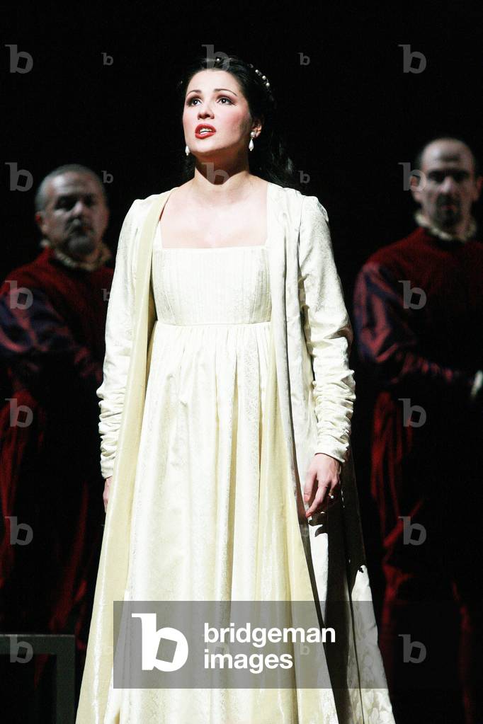 Anna Netrebko interpreting Guiletta. Capulets and Montaigus opera by Vincenzo Bellini at the Opera Bastille, Paris, May 2008. Orchestre et choreurs de l'Opera de Paris directed by Evelino Pido and directed by Robert Carsen. Photography