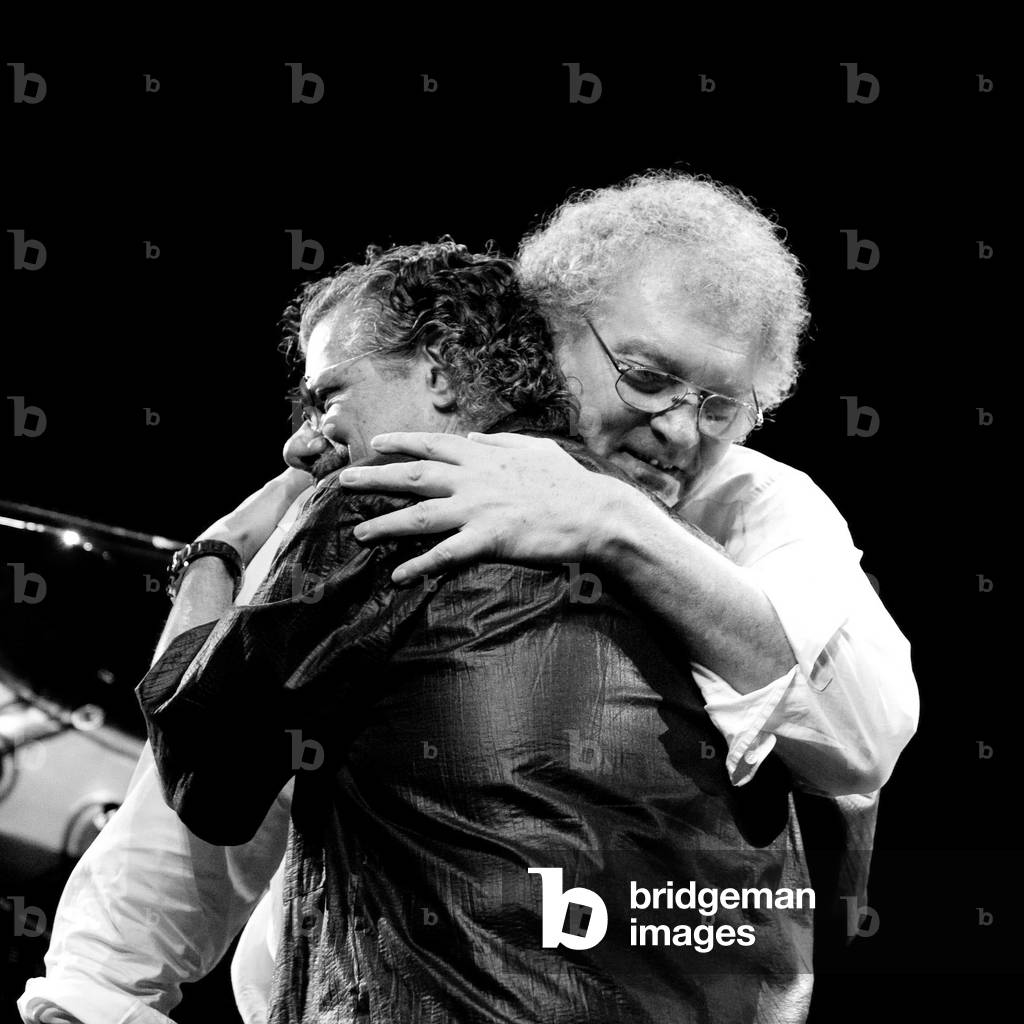Chick Corea on piano, Roy Haynes on drums and Miroslav Vitous on double bass. Jazz Festival in la Villette, in the Grande Halle. Photography 2010.