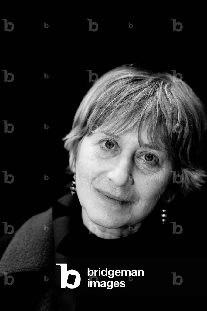 Portrait of Russian writer Olga Sedakova. March 2012. by Frederique Toulet, b/w