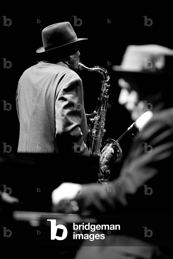 Archie Shepp on the saxophone and has the voice and Yusef Lateef on the saxophone and the flute. Grande Halle de la Villette, Paris. Photography festival jazz a la villette 2009