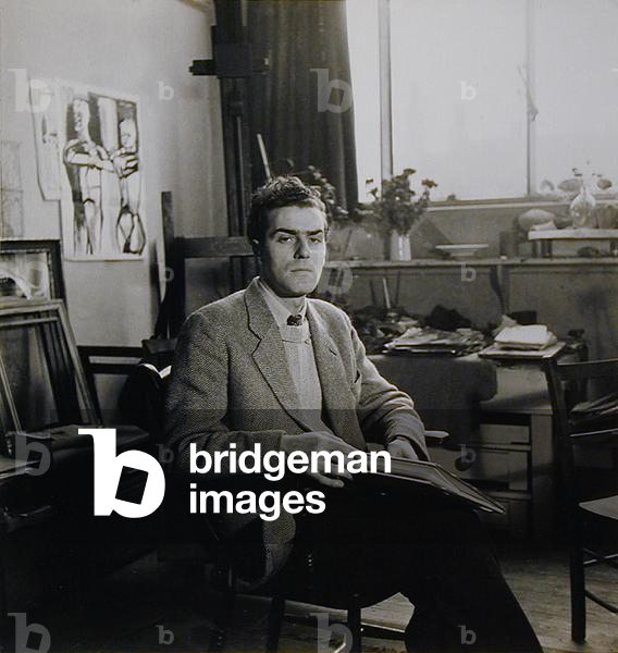 Portrait of Robert Colquhoun (1914-62) (b/w photo)