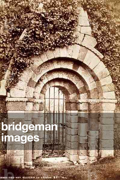 Norman Doorway, Killeshin, County Carlow, photographed by William Lawrence (fl.1870-80) (sepia photo)