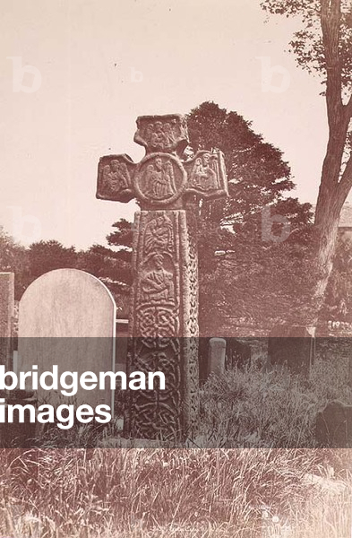 High Cross at Tuam, County Galway, Ireland, photographed by William Lawrence (fl.1870-80) (sepia photo)