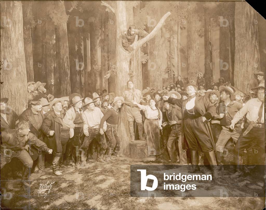 Scene from 'La fanciulla del West' by Puccini (1858-1924), 1910 (sepia photo)