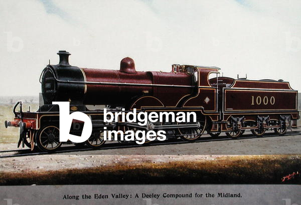 Along the Eden Valley: A Deeley Compound for the Midland, illustration from 'Locomotives of the World' by J.R Howden (colour litho) published 1910