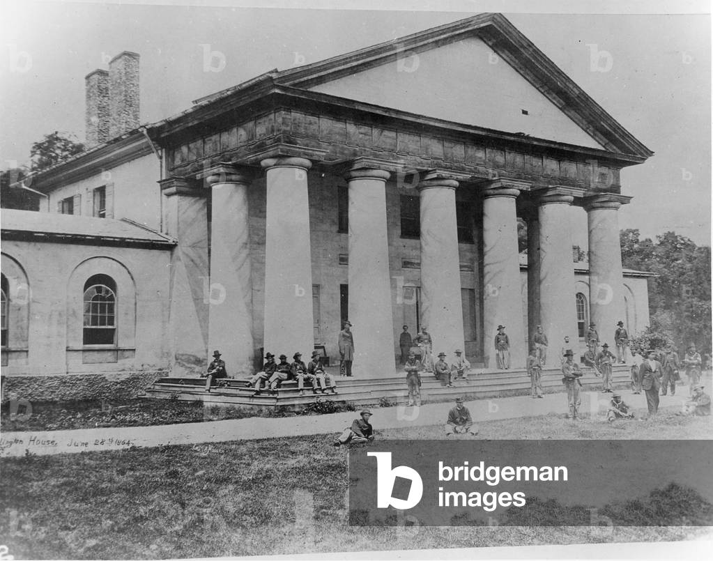 Arlington House Occupied by Federal Troops, 28th June 1864 (b/w photo)