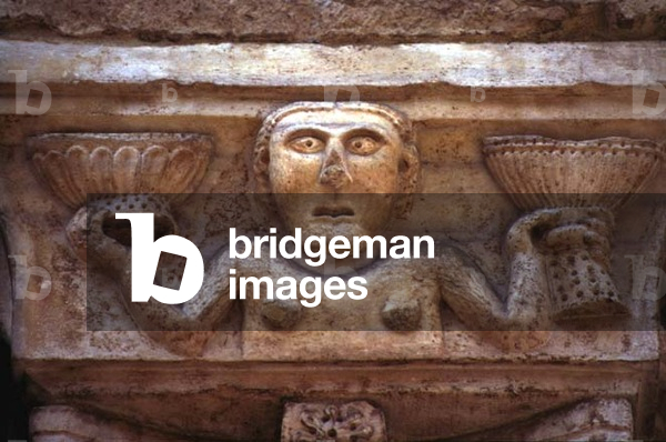 Sculptural detail from the east portal, Romanesque, 12th century (stone)