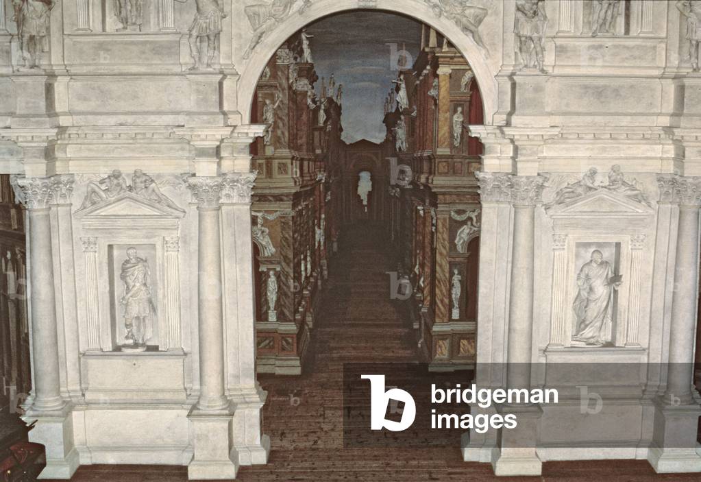 View of the Teatro Olympico, designed by Andrea Palladio (1508-80) 1580 (photo) (see 103508)