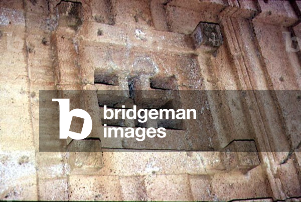 Window from the facade of Bet Amanuel rock-cut church, 13th-14th century (photo)
