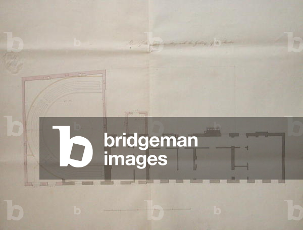 Contract drawing for the second floor of the Royal Institution, 1800 (pencil & watercolour on paper)