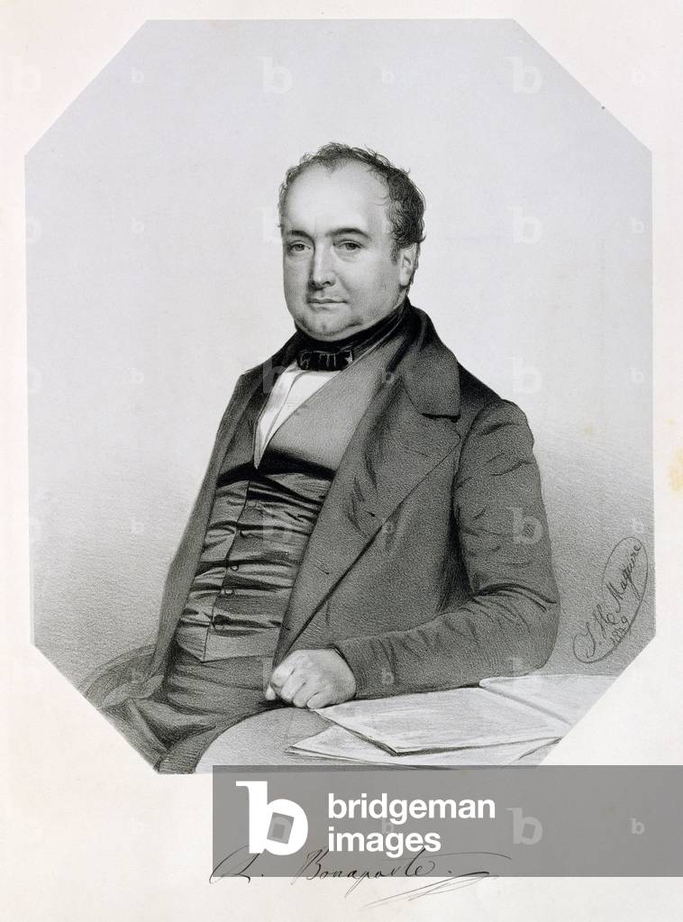 Charle Lucien Jules Laurent Bonaparte, Principe di Canino e Musignano (1803-57) 1850 (litografia)