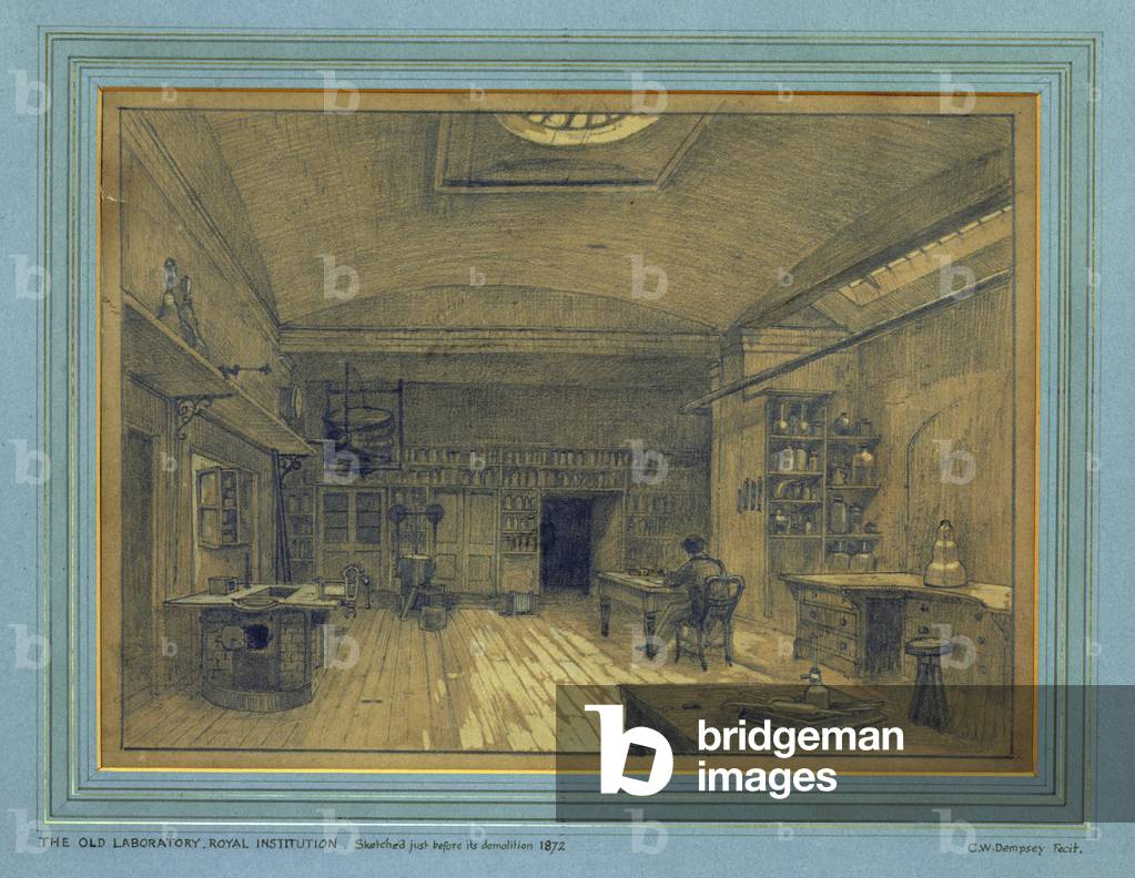 Bild von Zeichnung "Royal Institution Laboratory", 1872 von Charles W. Dempsey