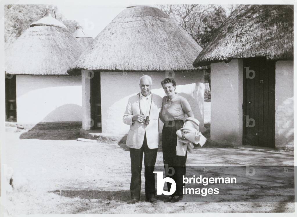 William Lawrence Bragg (1890-1971) in Africa (b/w photo)