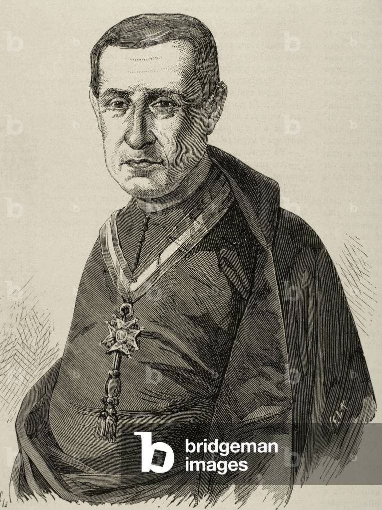 Portrait of Miguel Hilarion Eslava y Elizondo, Spanish priest and composer (engraving)