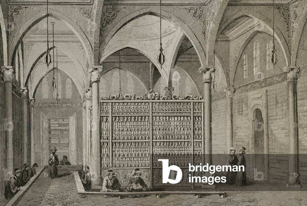 Library of Raghib Pasha. Interior. Constantinople, 1840 (Engraving)