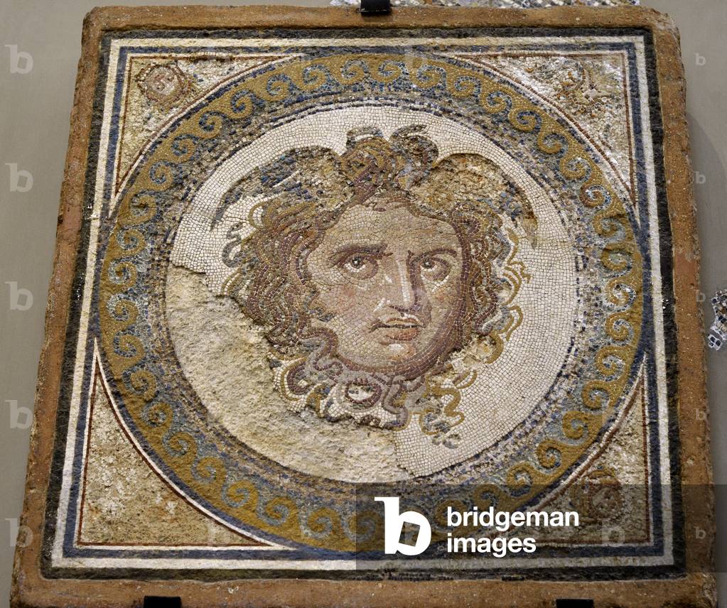 Mosaic of the Medusa, Central emblem, Found in Tarraco, 2nd-3rd century AD