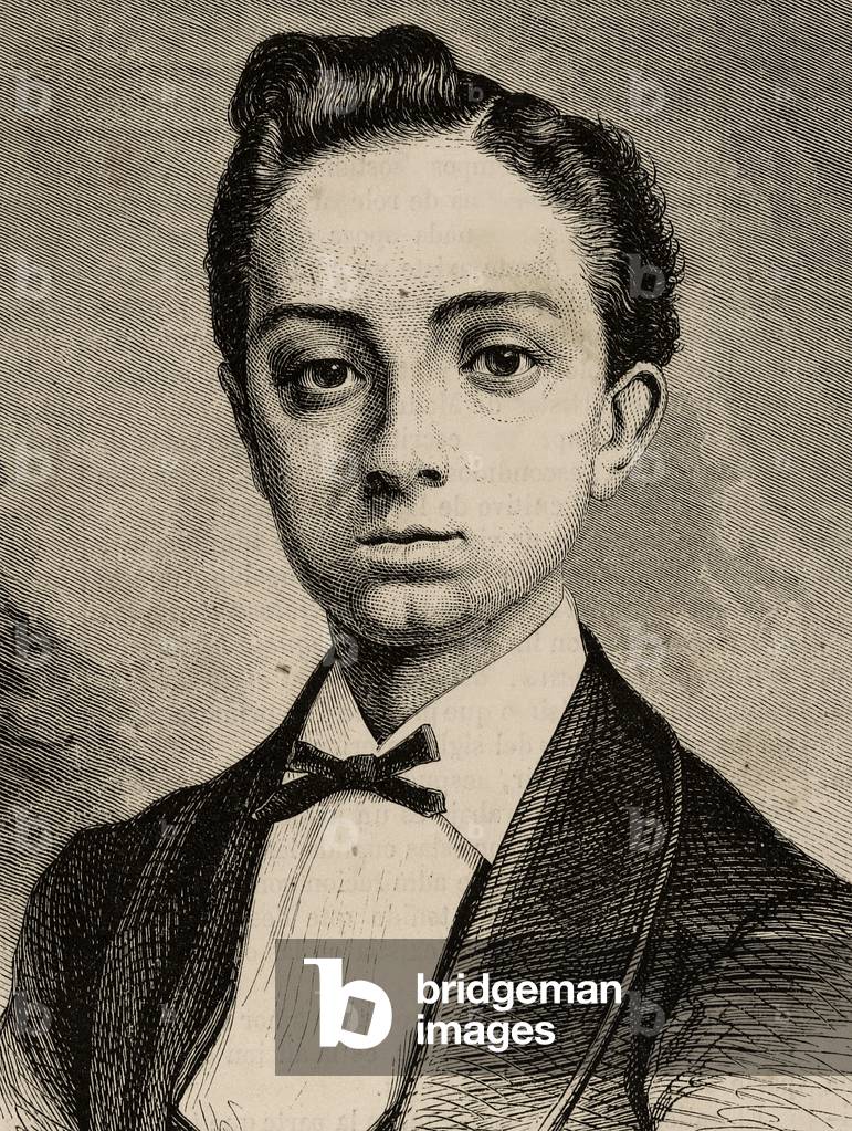 Alphonse XII of Spain. Prince. Engraving.