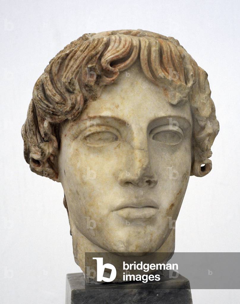 Head of the Omphalos Apollo, Marble, 5th century BC