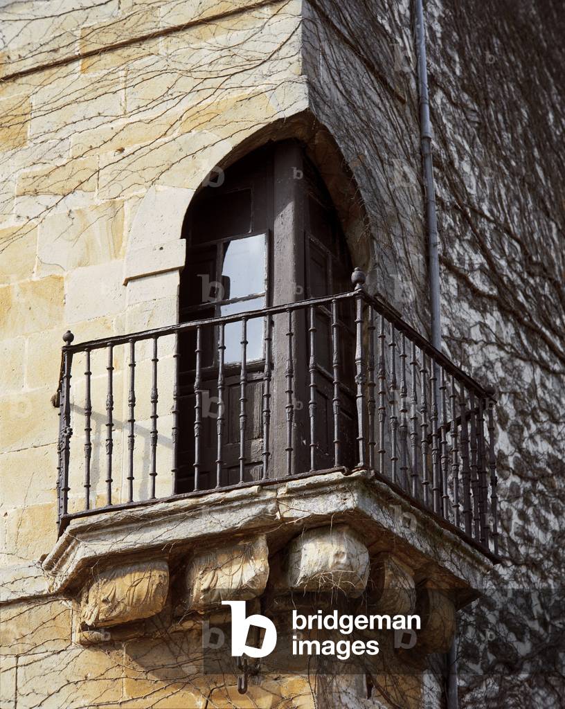Spain. Salvatierra. House Azcarraga. Balcony detail.