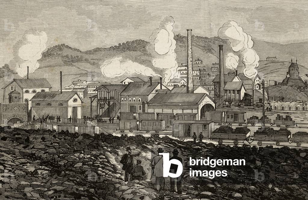 Spain. Barruelo Mines. 19th century. Engraving.