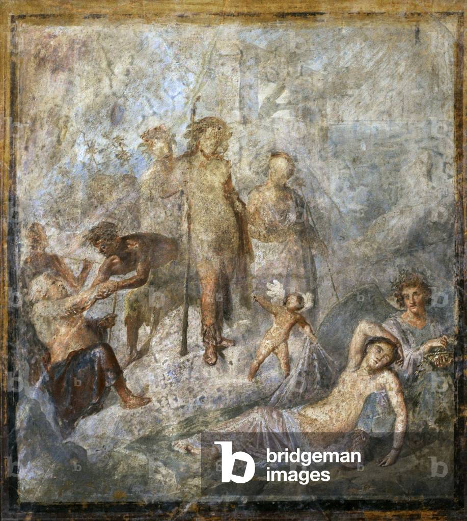 Roman fresco, Dionysus discovering the sleeping Ariadne, House of the Coloured Capitals, Pompeii, 1st century BC