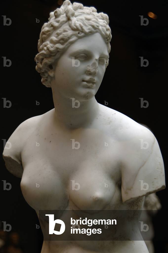 Roman Art. Marble statue of Aphrodite. Imperial period. 1st or 2nd century. Copy of a Greek statue of the 3rd or 2nd century B.C. 
