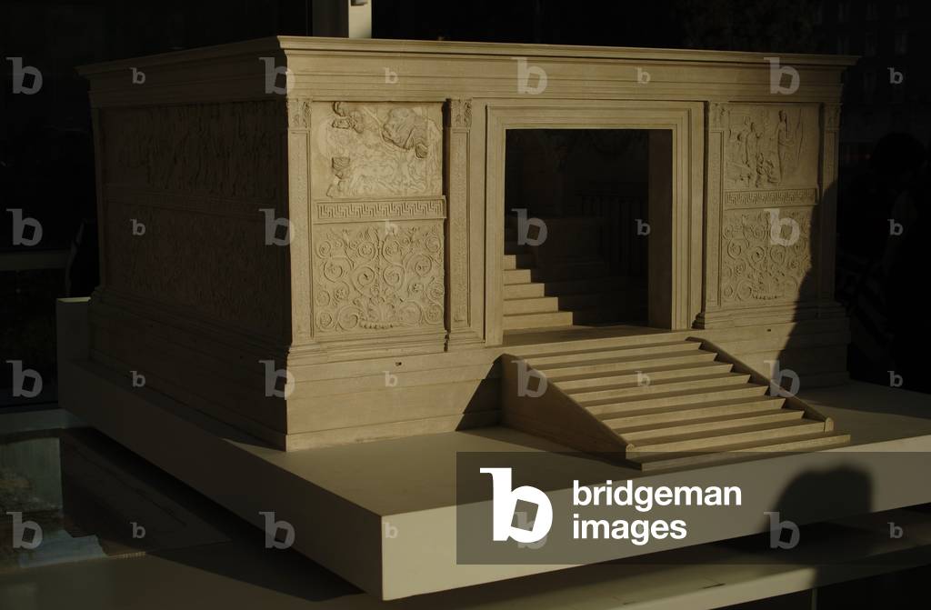 Roman Art. Italy. Ara Pacis Augustae. Plastic model. Scale 1:10. Ceremonial front. Original West.