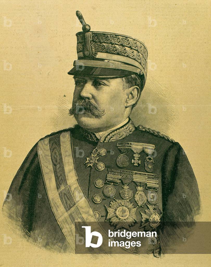 Portrait of Camilo Garcia Polavieja y del Castillo (1838-1914), Spanish military and politician. Engraving of the 19th century 019-001279