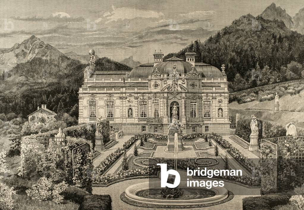 Palace of Linderhof, property of Ludwig II of Bavaria (1845-1886). Germany