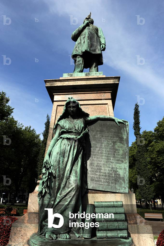 Finland. Helsinki. Johan Ludvig Runeberg's memorial. By Walter Runeberg (1838-1920).