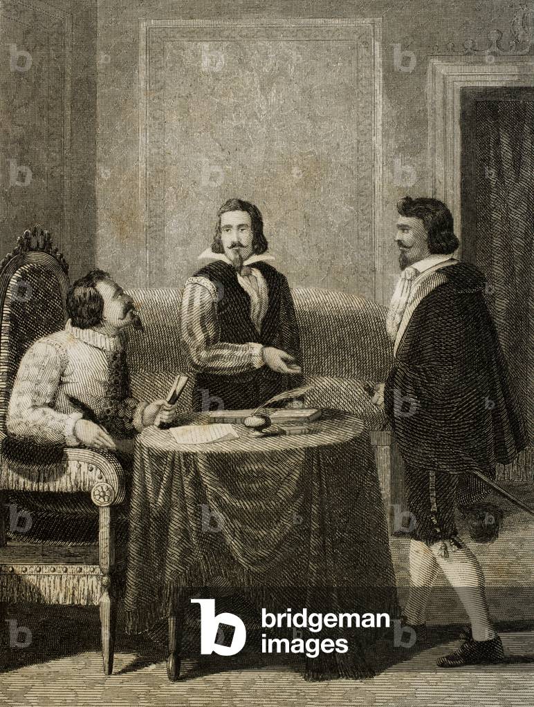 Alain-Rene Lesage (1668-1747). French novelist and playwright. Engraving. Scene novel Gil Blas.