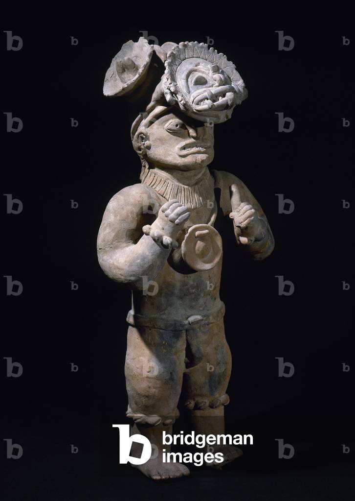 Pre-Incan. Jama-Coaque Culture. 500 BC-1531 AD. From Ecuador. Male figurine. Stye chone.