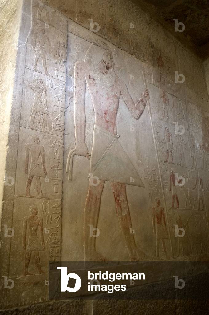 Mastaba of Ptahhotep and Akhethotep. Polychrome relief. Egypt.