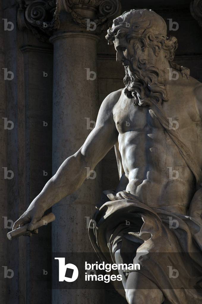 Italy. Rome. Fontana di Trevi. 18th century. Neptune.