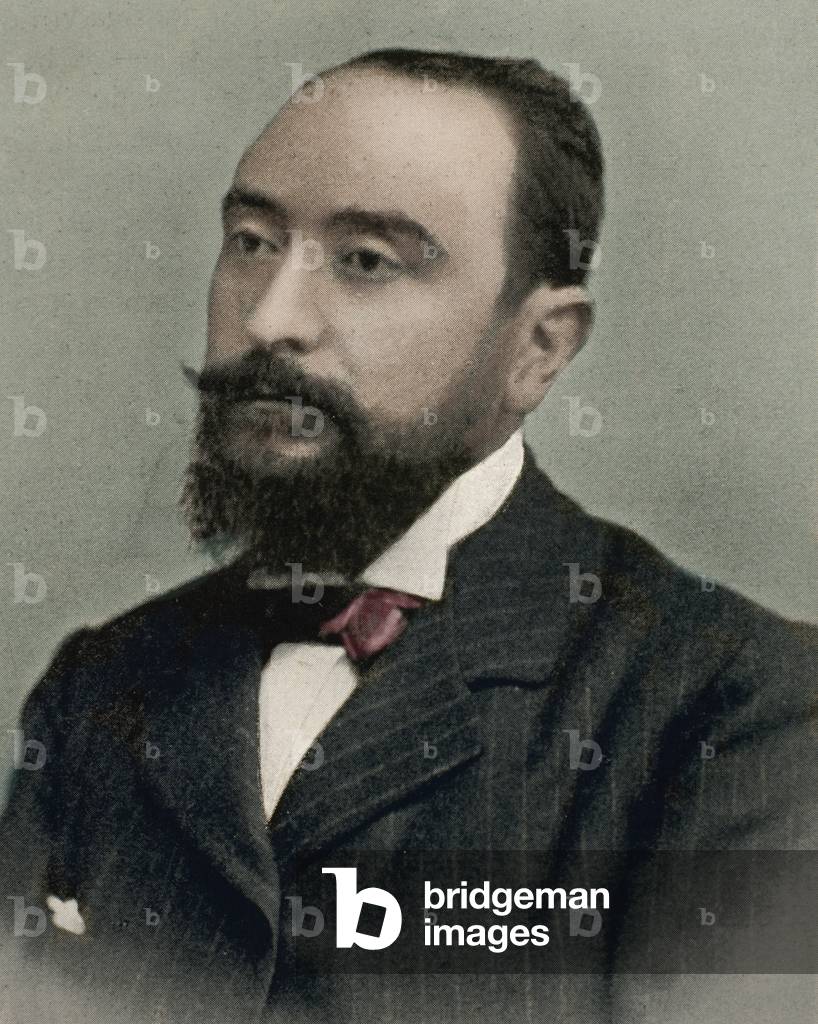 Bonaventura Bassegoda i Amigo (1862-1940). Architetto catalano spagnolo. Ritratto. Colorato.