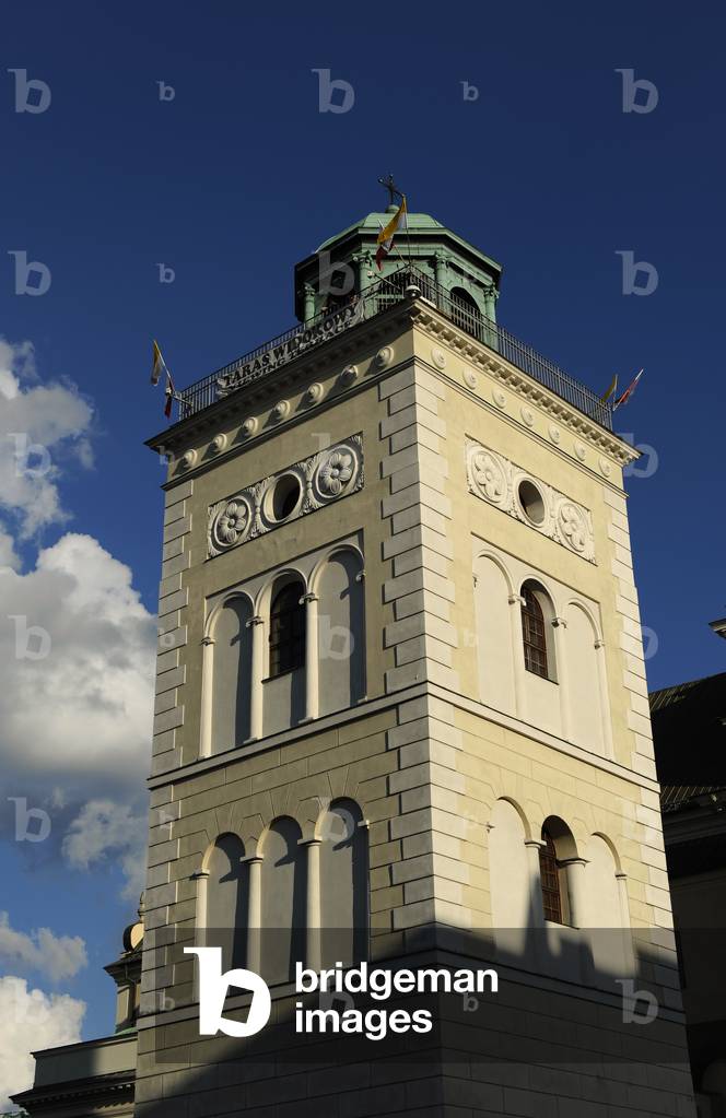 Poland. Warsaw. Saint Anne's Church. Bell tower.