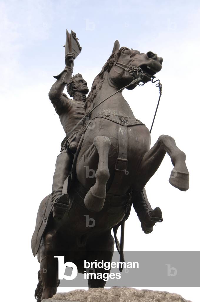 Andrew Jackson (1767-1845). Seventh President of the United States. Equestrian statue in Jackson Square sculpted by Clark Mills (1810-1883) in 1856. New Orleans. USA.