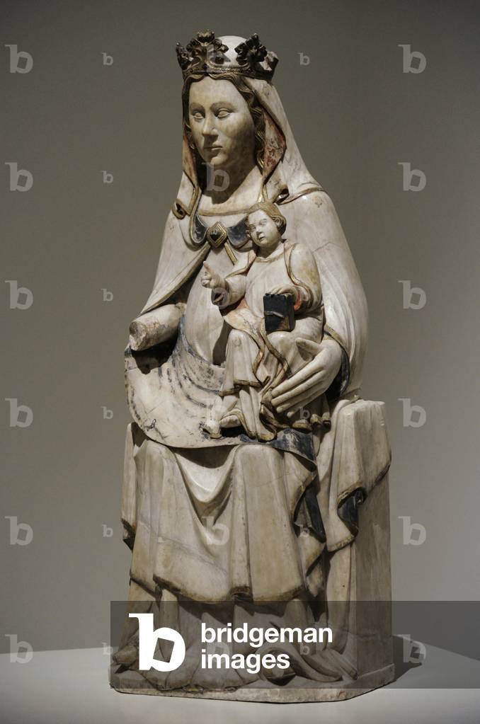 Sculpture of the Virgin Mary, second half of 14th century, Alabaster, Provenance unknown