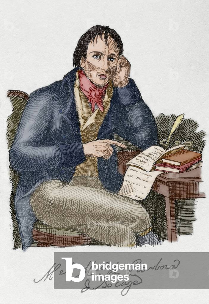Manuel Maria Barbosa du Bocage (1771-1806) (coloured engraving)