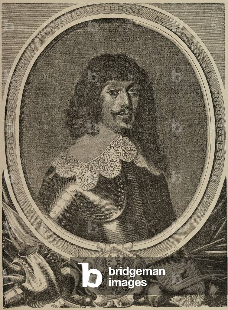 William V of Hesse-Kassel (1602-1693). Engraving.