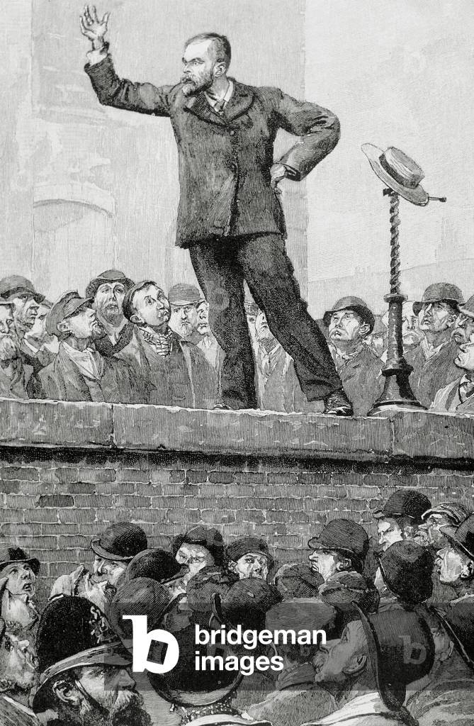 United Kingdom. London. Socialist rally (engraving)