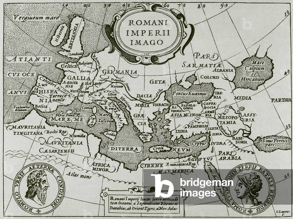 Roman Empire, Romani Imperii Imago, Map, 16th century  (engraving)