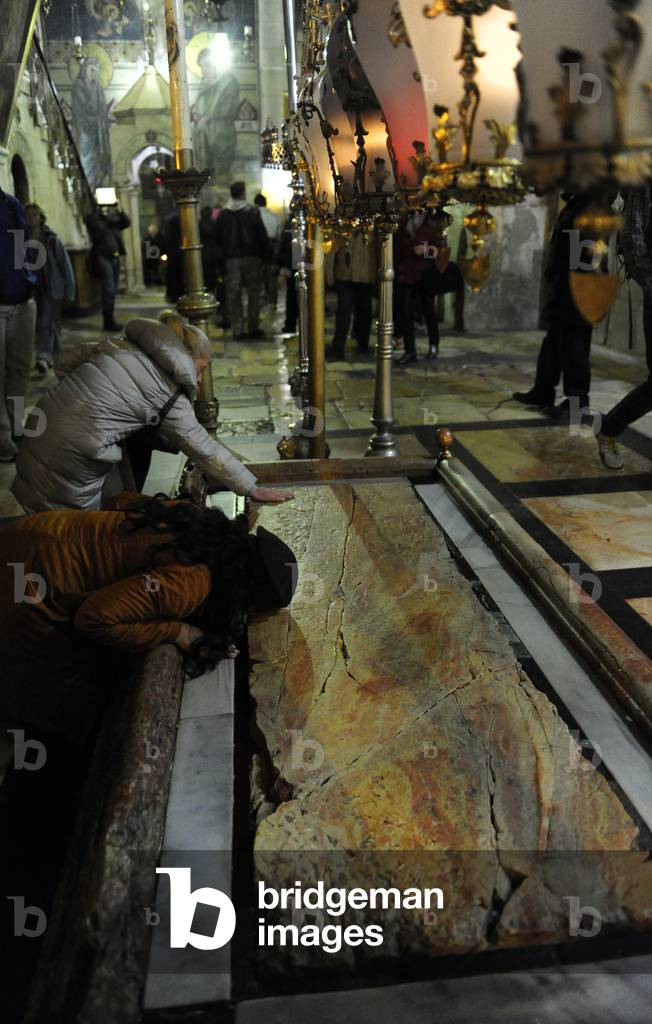 Israel. Jerusalem. Church of the Holy Sepulchre. Stone of the Anointing.