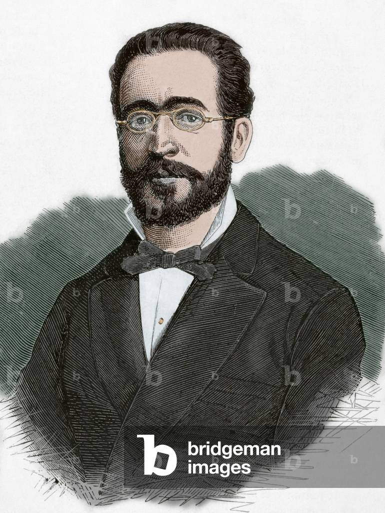 Ruperto Chapi (1851-1909), Spanish composer, Portrait (colour engraving)