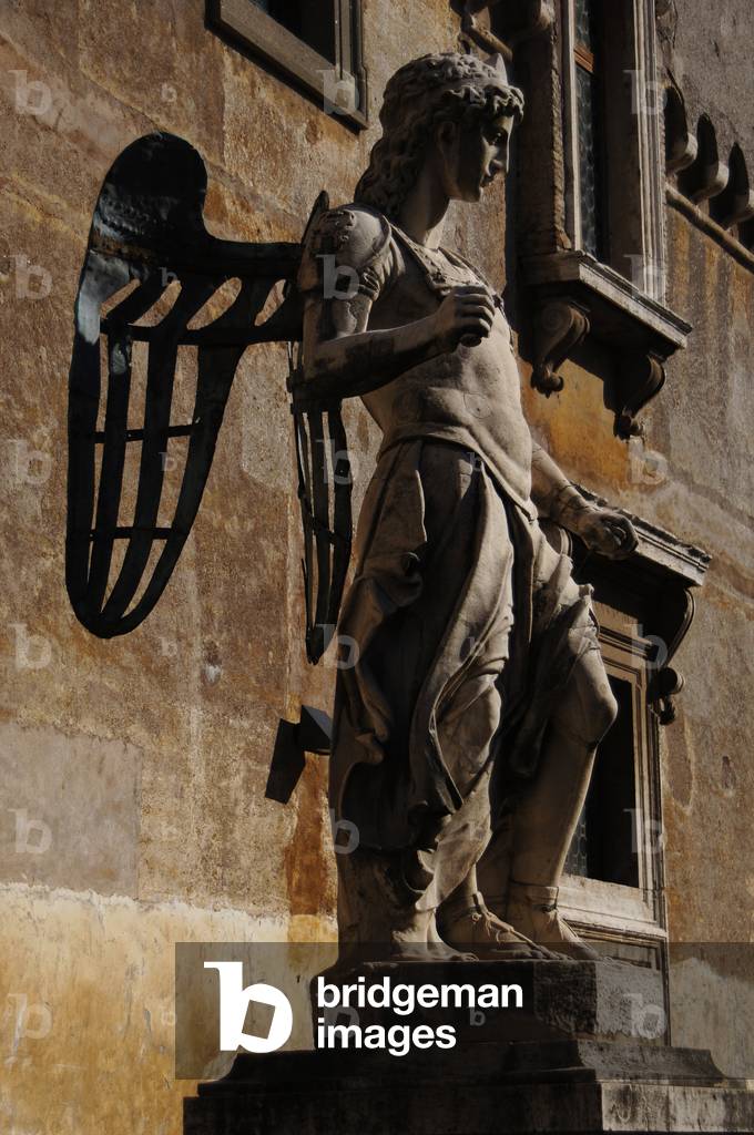 Archangel Michael, 1544. Statue by Raffaello da Montelupo (1504-1566). Rome.