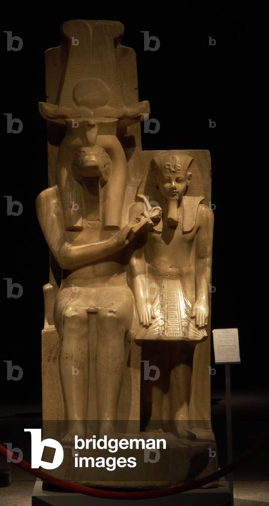 Statue of Amenhotep III (Neb-Maat-Ra) and Sobek c.1390-1352 BC.