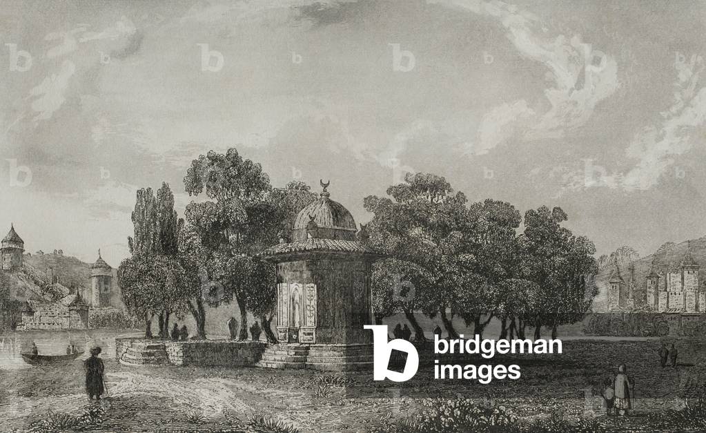 Turkey. Bosphorus castles. Engraving, 19th century.