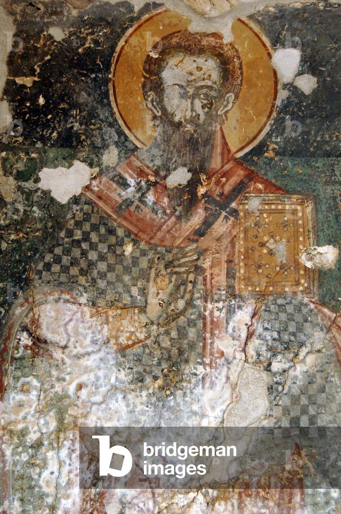 BYZANTINE ART. REPUBLIC OF ALBANIA. Frescoes in Lekuresi Castle. Saranda. 