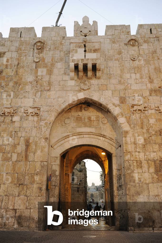 Israel. Jerusalem. Lion's Gate. Old City Walls.