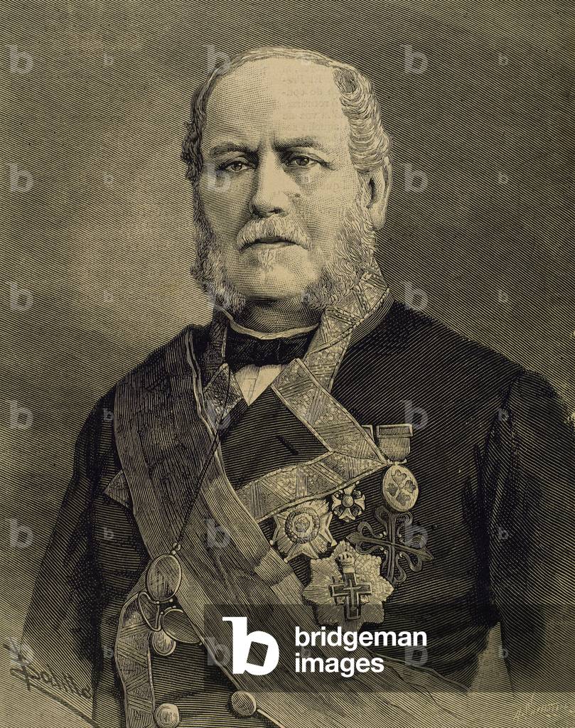 Portrait of Manuel de la Pezuela y Lobo-Cabrilla (1817-1899), Military, marine and Spanish politician (engraving)